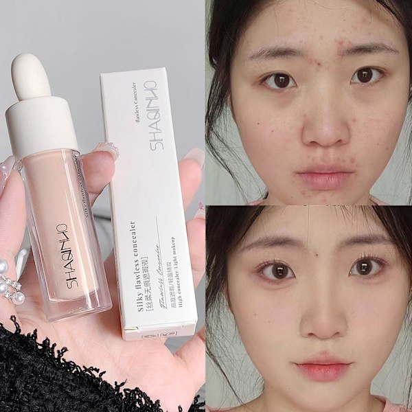 Hög Täckning Concealer Corrector Anti Mörka Ringar Fräknar Vattentät Foundation Highlighter F7z6 02 # Peach color  5g