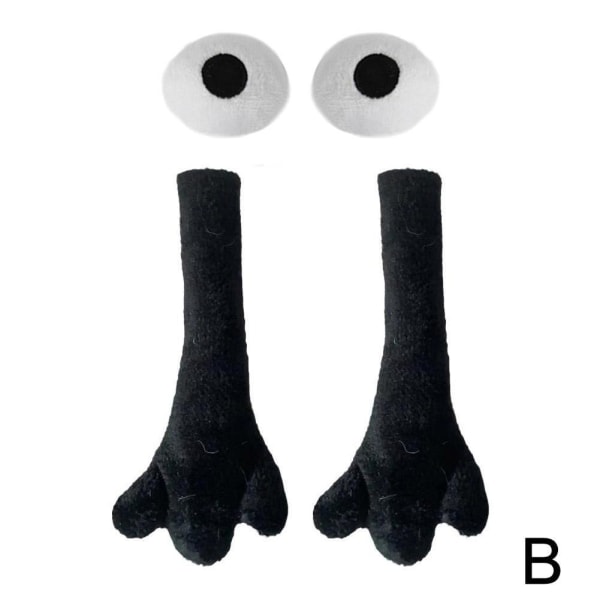 Rolig magnetisk sug 3D docka par strumpa par håller händerna black round eyes