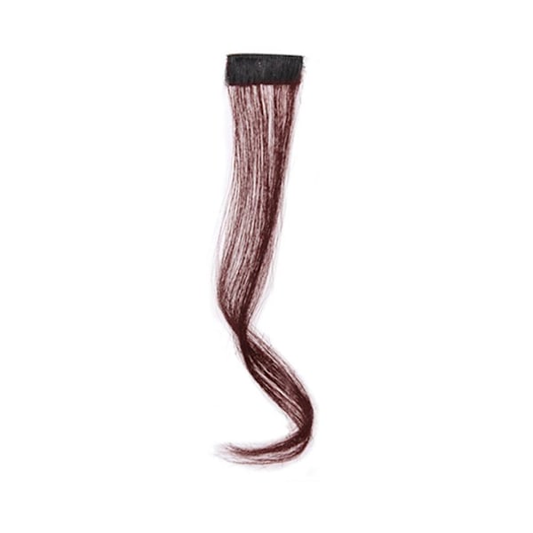 Hår Extensions Raka Highlight Hårbitar Falska Streak Curls✨ dark brown 25cm