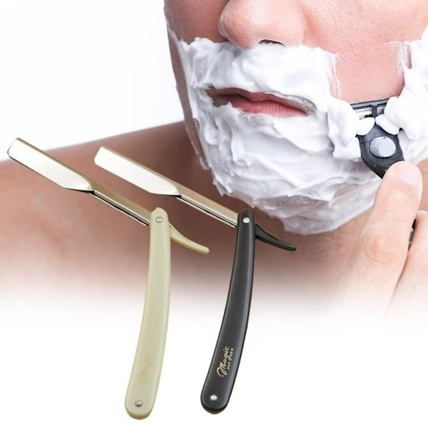 Barberblad Rakhyvel Manuell Kolstål Vikbar Bekväm Rakverktyg Svart Frisörsalong X8F9 green One size