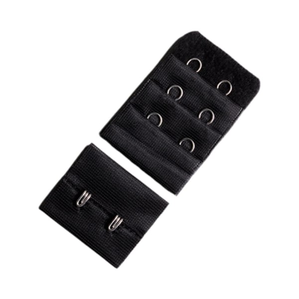 BH-förlängare för kvinnor, mjuk, bekväm, stretchig BH-förlängningsrem, 2 hakar 3 O3Y9 Black One size