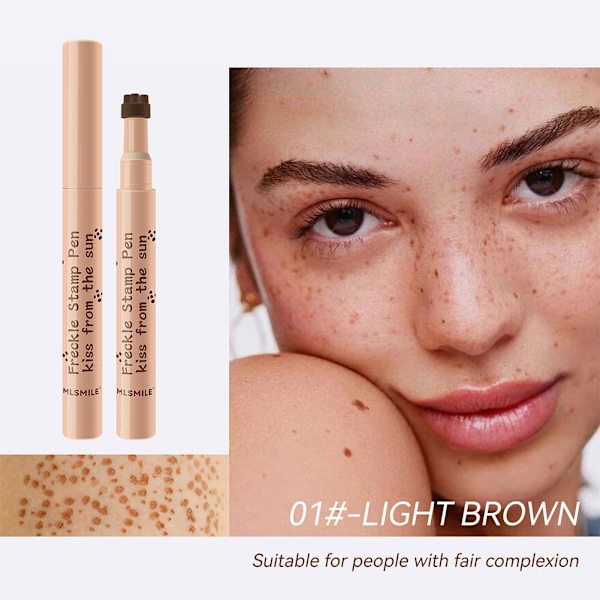 Naturlig Fräknepenna Mjuk Hållbar Vattentät Prick Makeup Penna Markör BÄSTf 01#light brown one size