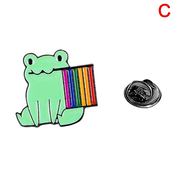 LGBT Pride Regnbågsflagga Groda Design Liten Emalj Lapel Nål style3 onesize