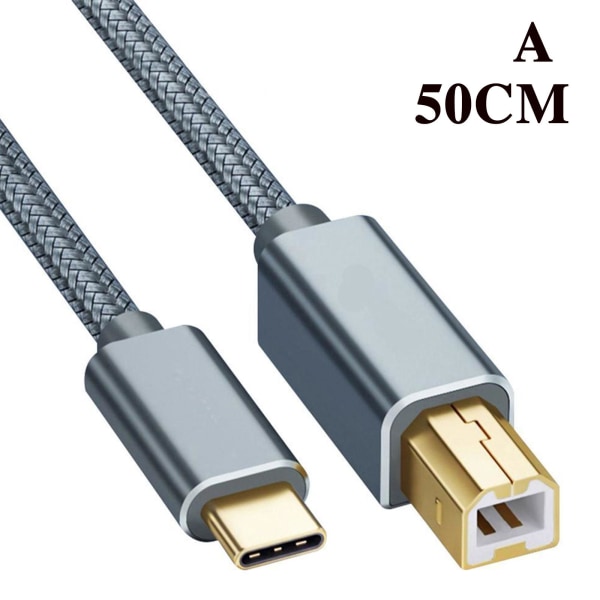 USB Type-C till USB B 2.0 Skrivarkabel Skanner Laptop O9M6] 50CM One-size