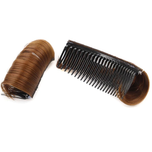 Comb Fluffy Osynlig Peruk Hår Bulle Bangs Pad Curl Hair Pad Hår dark brown 12cm/4.72 inch