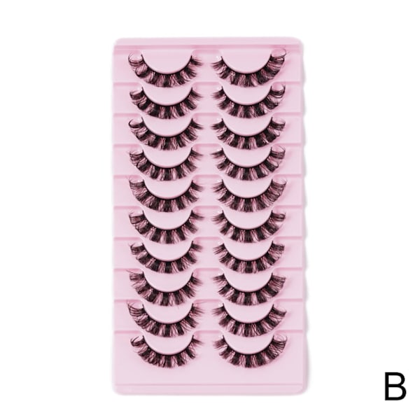 10 Par Ryska Ögonfransar D Mink Falska R0F9 Hela Ögonfransar UK E2Y0 DH06-05 10 pairs