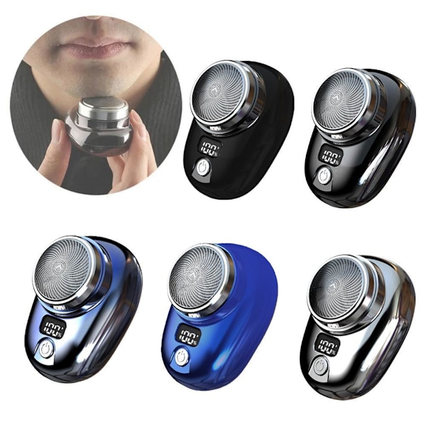 Bärbar elektrisk rakapparat Mini-Shave för män USB-rakapparat Resa Rec blue One-size