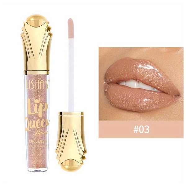 USHAS Hot Matte Scepter Beauty Läppglans Guldglitter Långvarig #02 One size