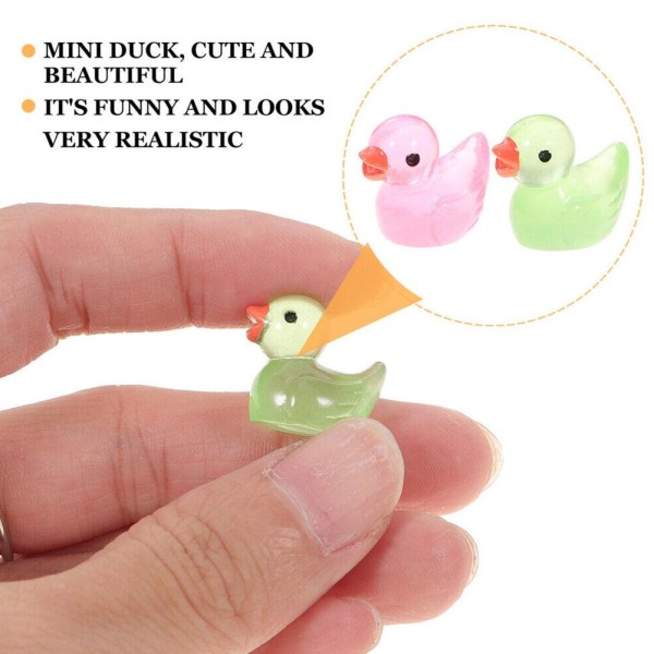WSRRDRECVHi Mini Resin Ducks,50 st Luminous Tiny Ducks,Micro La orange 50pcs