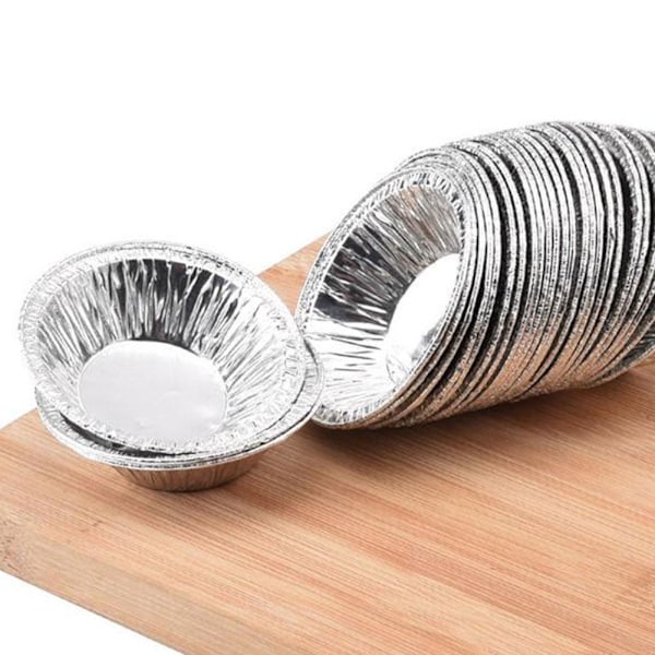 50/100 st äggformar i aluminium för muffins silverA One-size