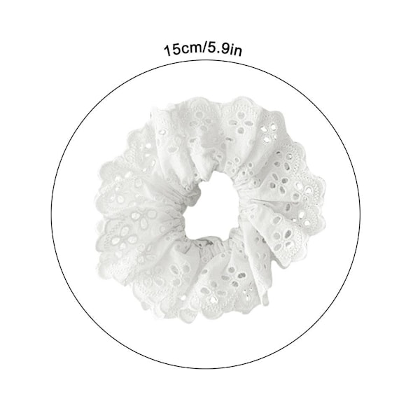 Spets-scrunchies Blomma Temperament Hårband Stor Spets Hårband White One size