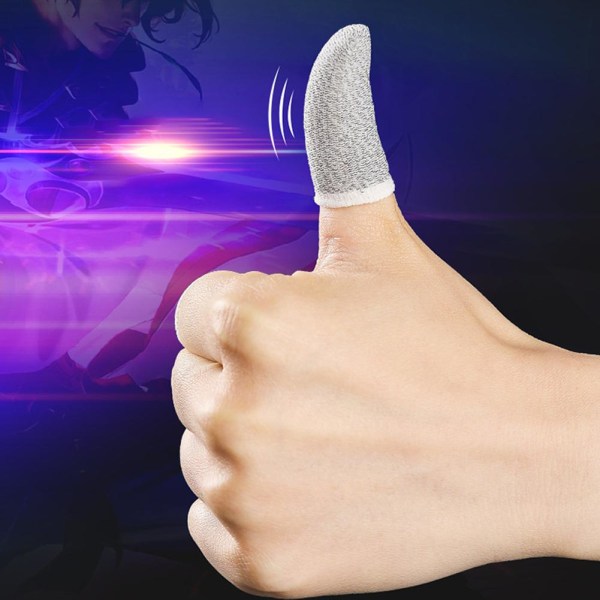Slim Gaming Finger Sleeve Anti-Slip Finger Sleeve Ultratunn Fi gray one size