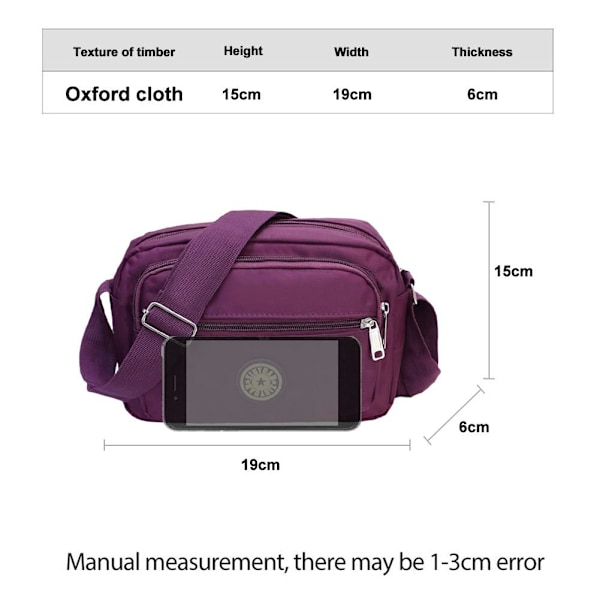 【cod】 Tryckt axelväska för kvinnor, stilig axelremsväska med fyrkantig design D6l6 Purple One size