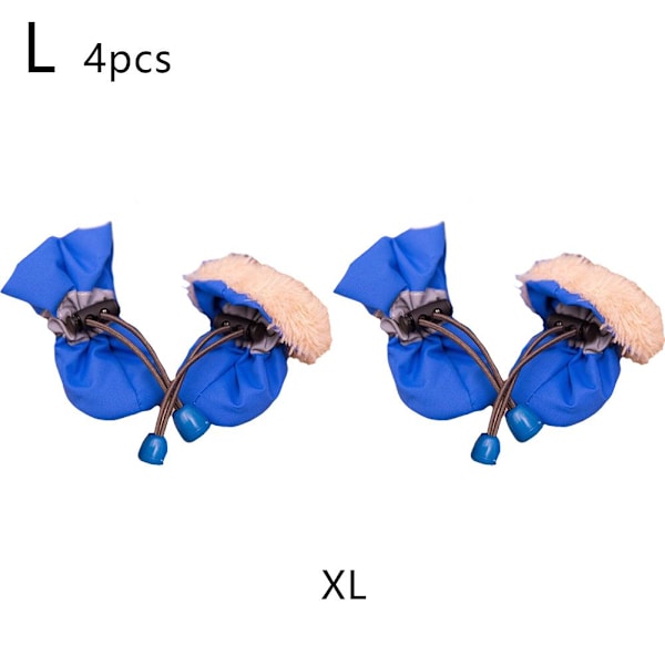 Hundskor med tasskydd, halkfria vinterhundskor med reflex Blue XL