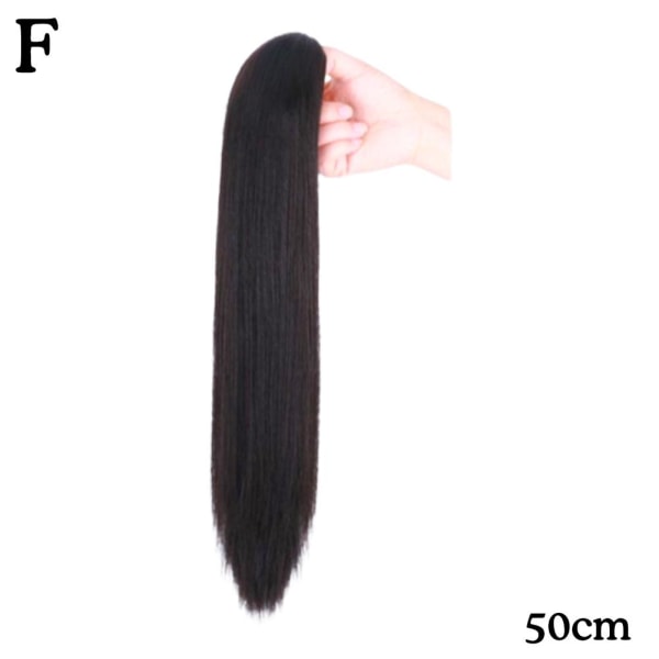 Hästsvansklämma i hästsvans Riktigt naturligt som mänskligt hårförlängning black 50cm