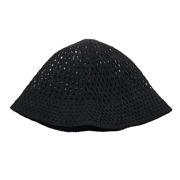 Bredbrättad Floppy Sommarhatt Vikbar Bredbrättad Keps Solhatt Halm Strand Black ONE-SIZE