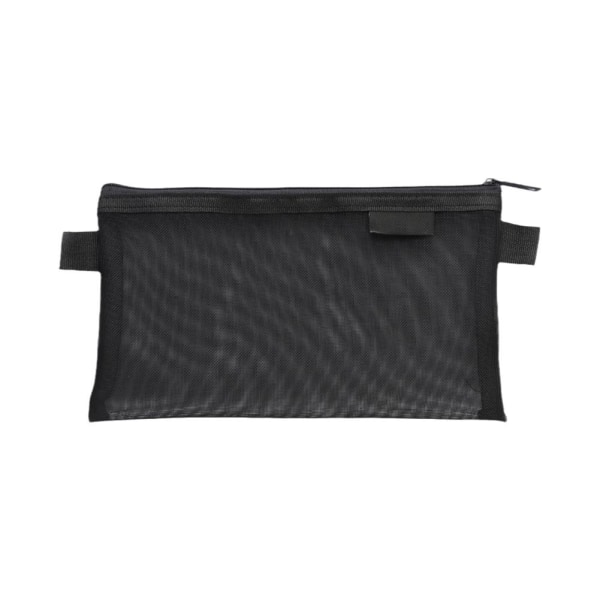 Enkel transparent mesh kosmetisk väska Resepåse Pennfodral-St black one size