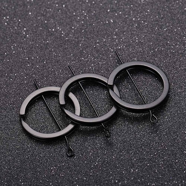 Stark ståldelad nyckelring svart metallögla hållare platt nyckel Cha black7 one-size 10pcs