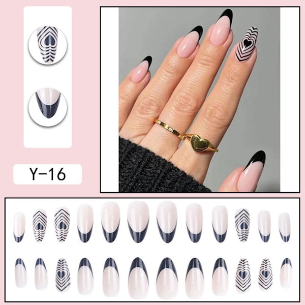 Falska Naglar Mandel Stiletto Lång Bling Art Akryl --us Tips D1G0 C One-size