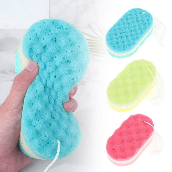 Hudvård Badsvamp För Kroppsskrubb Dusch Bad Massageborstar blue One-size