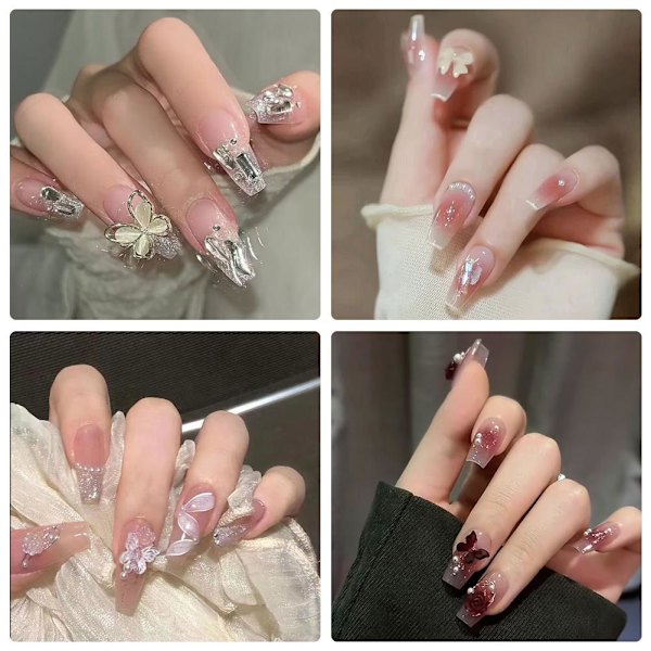 Bärbar Nagelplåster Ren Åtrå Vind Medium Längd Falska Naglar Nagelplåster Bär L1I4 3 set