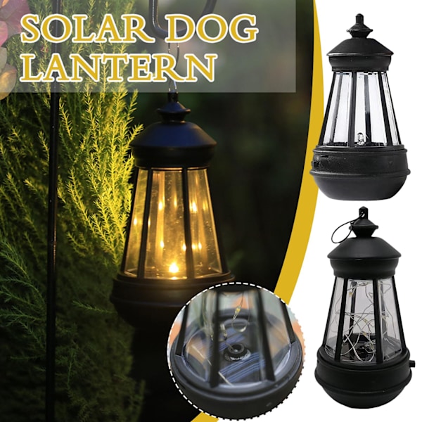 Solcells-drivna LED-lykta - Vattentät lampa - Hängande utomhus A One-size
