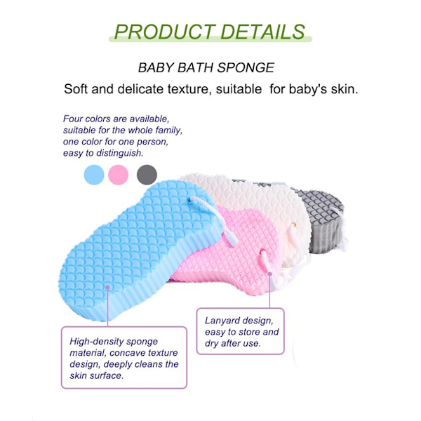 Supermjuk exfolierande svamp kroppsskrubb duschborste SupplyUK - Badrum N8P7 Pink one size