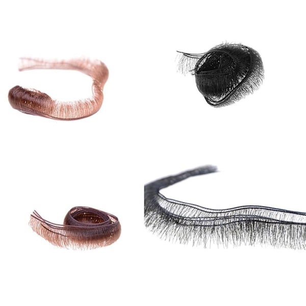 Svart / Brun 0.4/0.6/0.8mm Konstgjorda Ögonfransar Docka Dockor Tillbehör I1E3 black 0.4mm