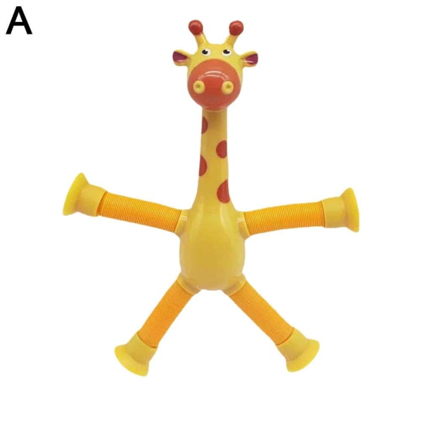 Nya Giraffe Pop Tubes Leksaker Barn Sensorisk lärande leksak Stress Reli yellow onesize