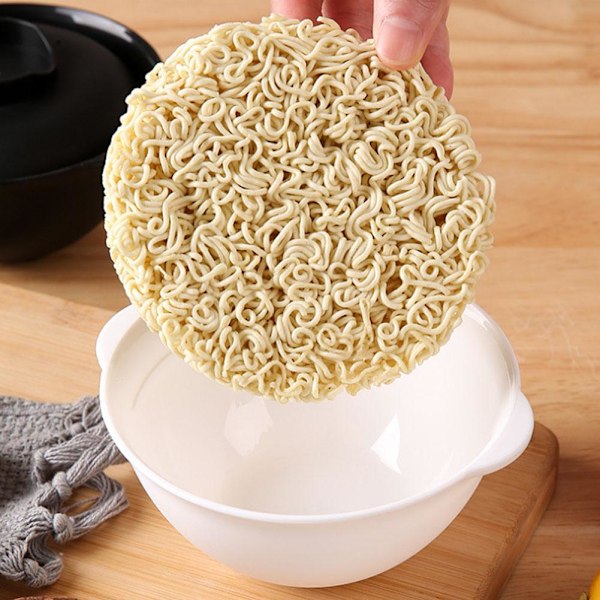 Mikrovågsugn Ramen Skål Instant Noodles Skålar Med Lock Plast Varm white onesize