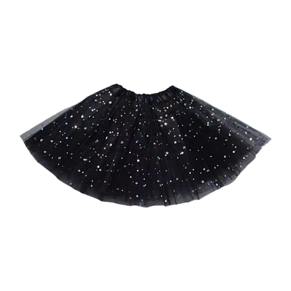Glitter Barn Mesh Kjol Flickors Dansuppvisning Halv Kjol M5Y7 Kropp L4L5 Black 1pcs