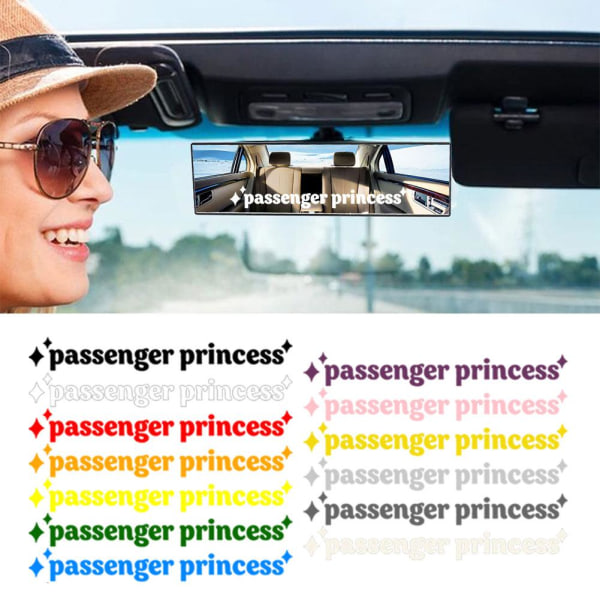 Passenger Princess Mirror Bil Dekal Bil Vinyl Art Sticker Dekaler Black 10CM*2CM