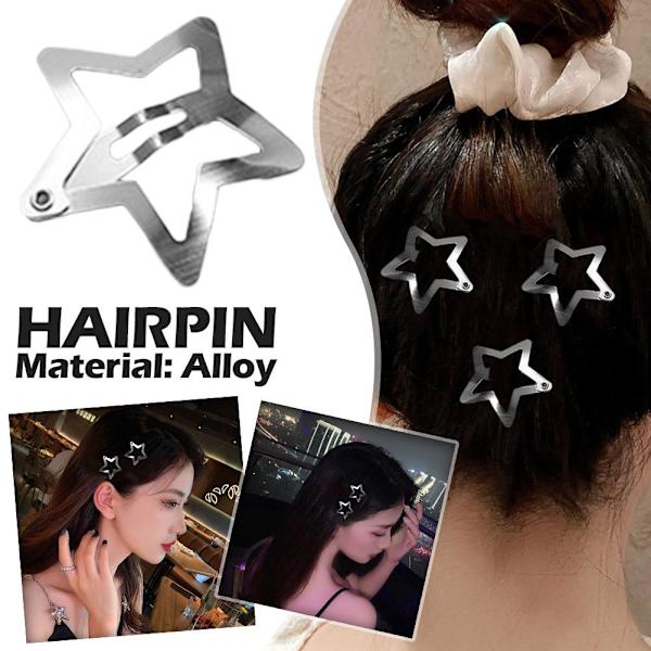 Stjärn Hårklämma Hårnål Metall Femuddig Stjärna Söt Klämma Cool Lugg sliverA one size 10pcs