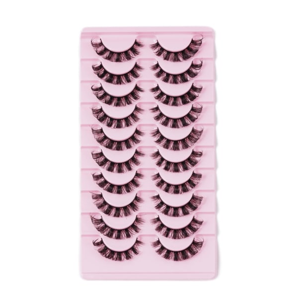 10 Par Ryska Ögonfransar D Mink Falska R0F9 Hela Ögonfransar UK E2Y0 DH06-02 10 pairs