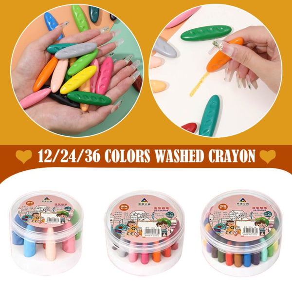 12/24/36 Färger Tvättbar Ej smutsiga händer Toddler Kritor Plast 12 colors 1 box