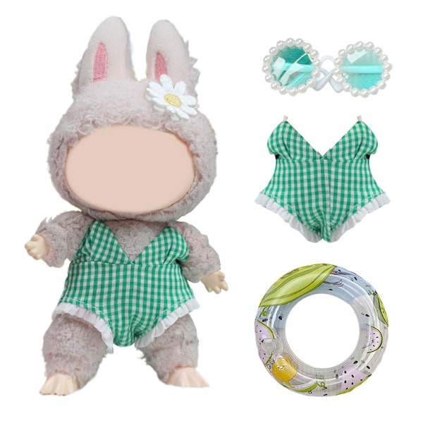 Dockkläder Outfit Tillbehör För Ropa Labubu 17cm bomulls docka Baddräkt H1D9 red glasses no doll