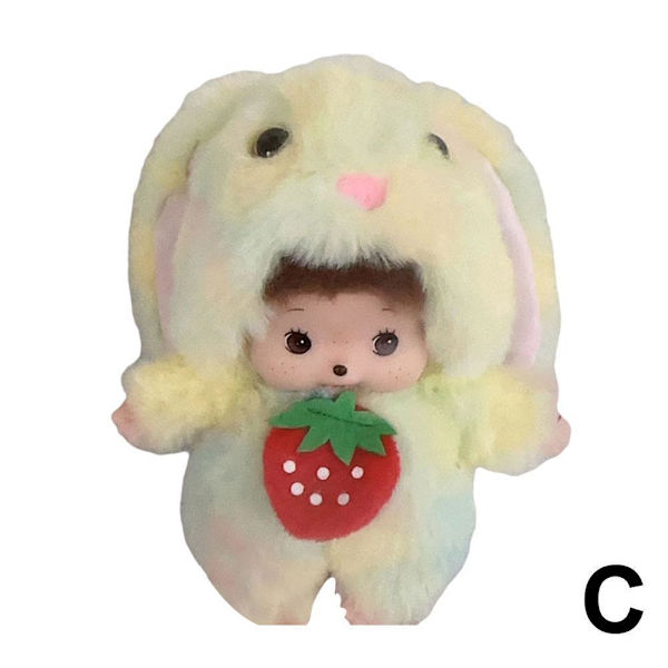 15 cm Plyschdocka Förskola Liten Gul Hatt Röda Barnpresenter Flickleksaker Docka Par Hatt J9U5 colorul rabbit 15cm