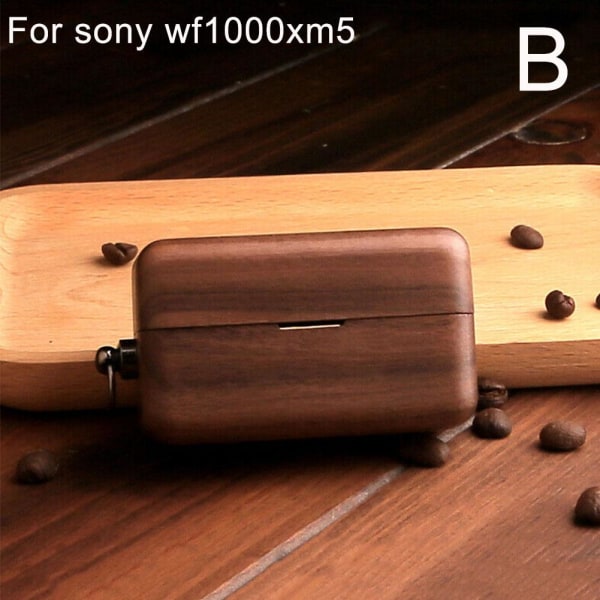 Lämplig för Wf-1000xm5 Bluetooth hörlursskydd i trä Walnut For sony wf1000xm5