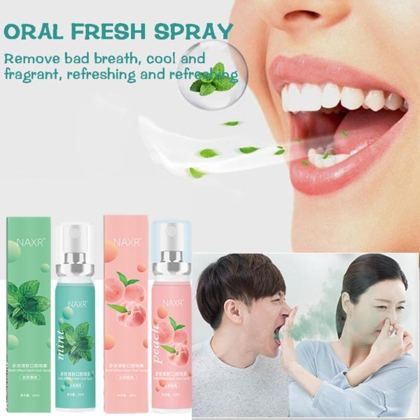 Peppermint Fresh Breath Spray Pocket Sockerfri Oral Breath Fres pink 20ml
