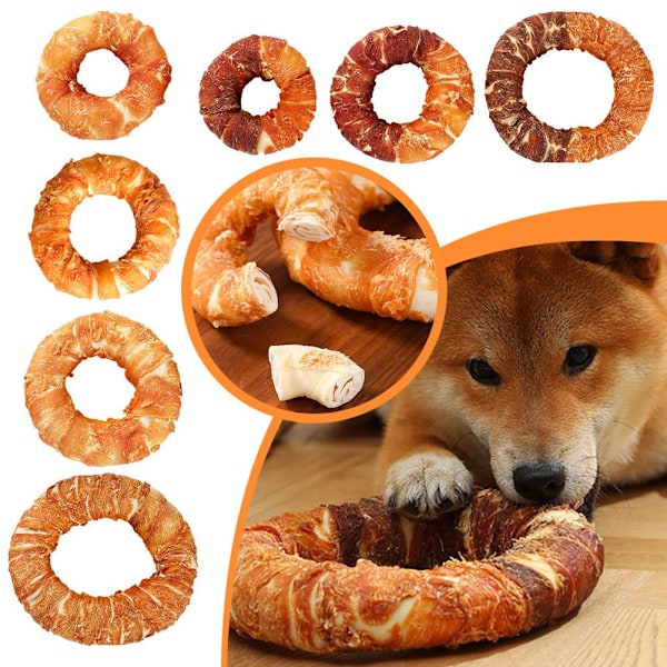 Hundgodis Donut Husdjurs Tuggsticka Stor Storlek Tuggbar φ} &ε ё⭐ аι ◆ Chicken 170g