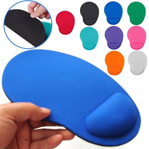 Musmatta med handledsstöd – Ergonomisk komfortmatta – Halkfri – PC – Laptop – Com· gray One-size