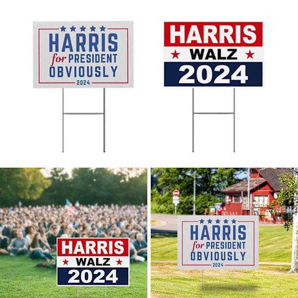 Harris Walz 2024 USA:s presidentvalkampanj - Skylt för trädgården B 1set