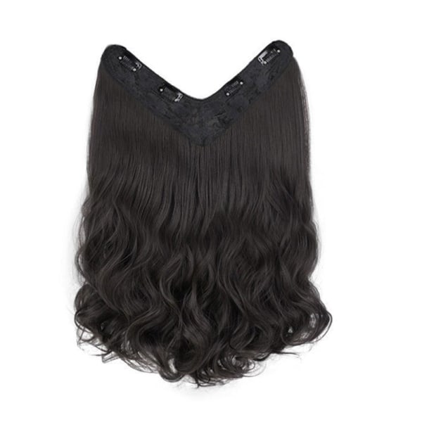Kvinnor Peruk Ett stycke Fluffig Långt lockigt hår Peruk Fluffig Stor våg Natural black  50cm