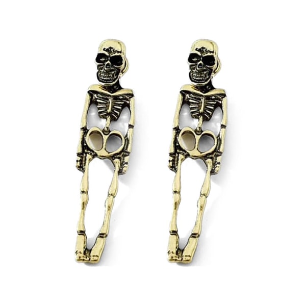 Halloween Skull Skeleton Stud örhängen Drop Dangle Women Charm J Silver One size