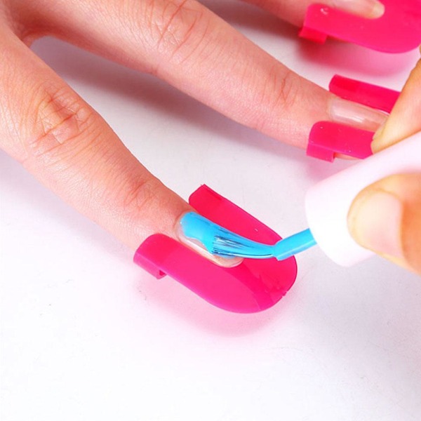 U-formade Nagellacksskydd Böjd Form Fingerverktyg Guide Mall Manikyr Konst Nagel K1c0