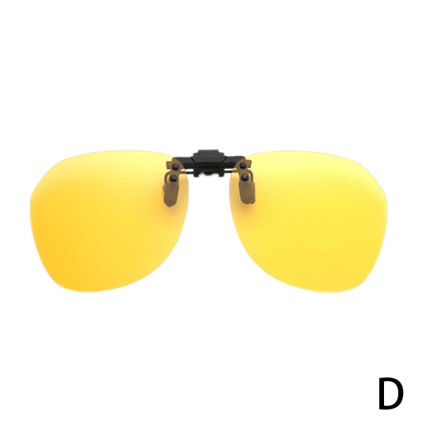 Båglösa Clip-On solglasögon Flip Up Driving Glasögon Night Vision yellow One-size