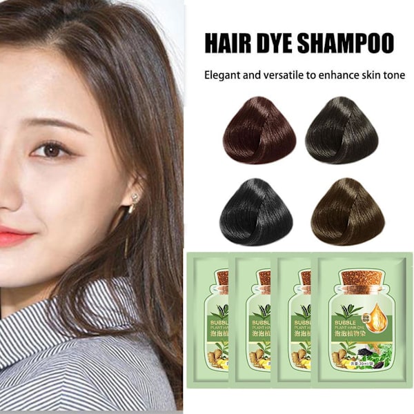 30 ml Naturlig Växtbaserad Hårfärg, Rent Växtbaserat Extrakt För Grått Hår❀. Bubbla Y9T4 chestnut brown 30ml