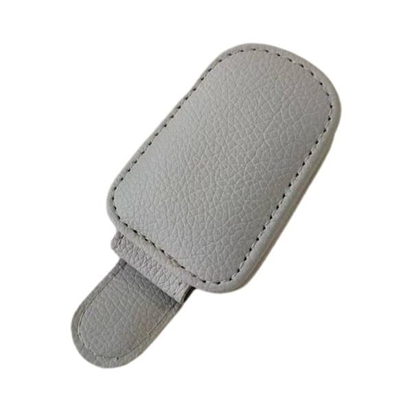 Bilglasögonklämma i Läder Solskydd Solglasögon Kortfäste Tillbehör Hållare Biljett S6p0 grey One size