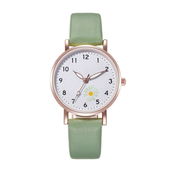 Lysande Klocka Nattlysande Kvinnor Söt Läder Enkla Klockor Liten Urtavla Quartz J4O3 Green One size