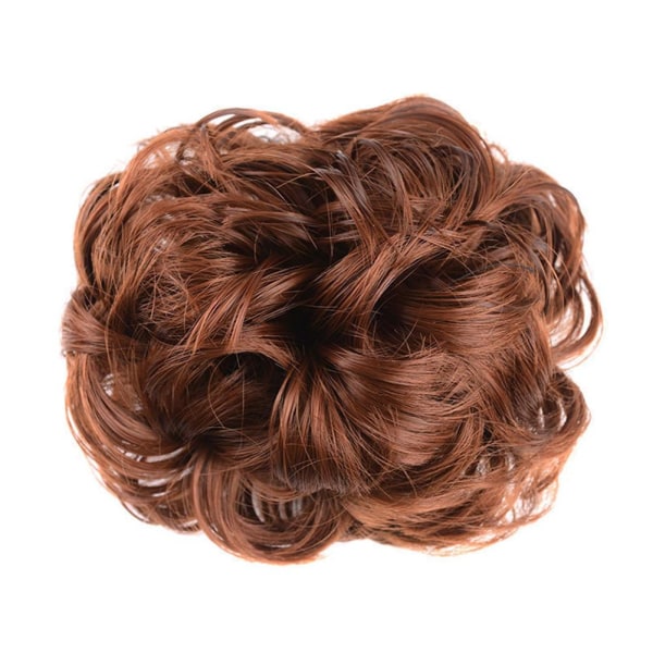 Clip In Hair Messy Bull Hair Extensions Updo Scrunchie Hairpiece light brown 1pcs